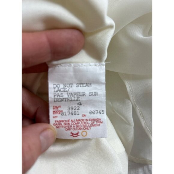 White House Black Market Women's Cream Sheer Bottom Long Gown Size 4 (C-4) - Picture 7 of 10